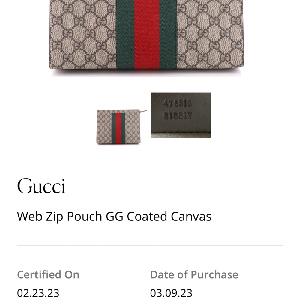 Web Zip Pouch GG Coated Canvas - Picture 9 of 11